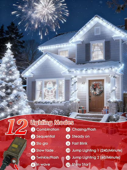 Voice Control Connectable 2PK 164FT 400LED Christmas String Lights Indoor Outdoor with Remote | Smart Twinkle Fairy String Lights 12 Modes & Timer for Xmas Tree Decor (Cool White)