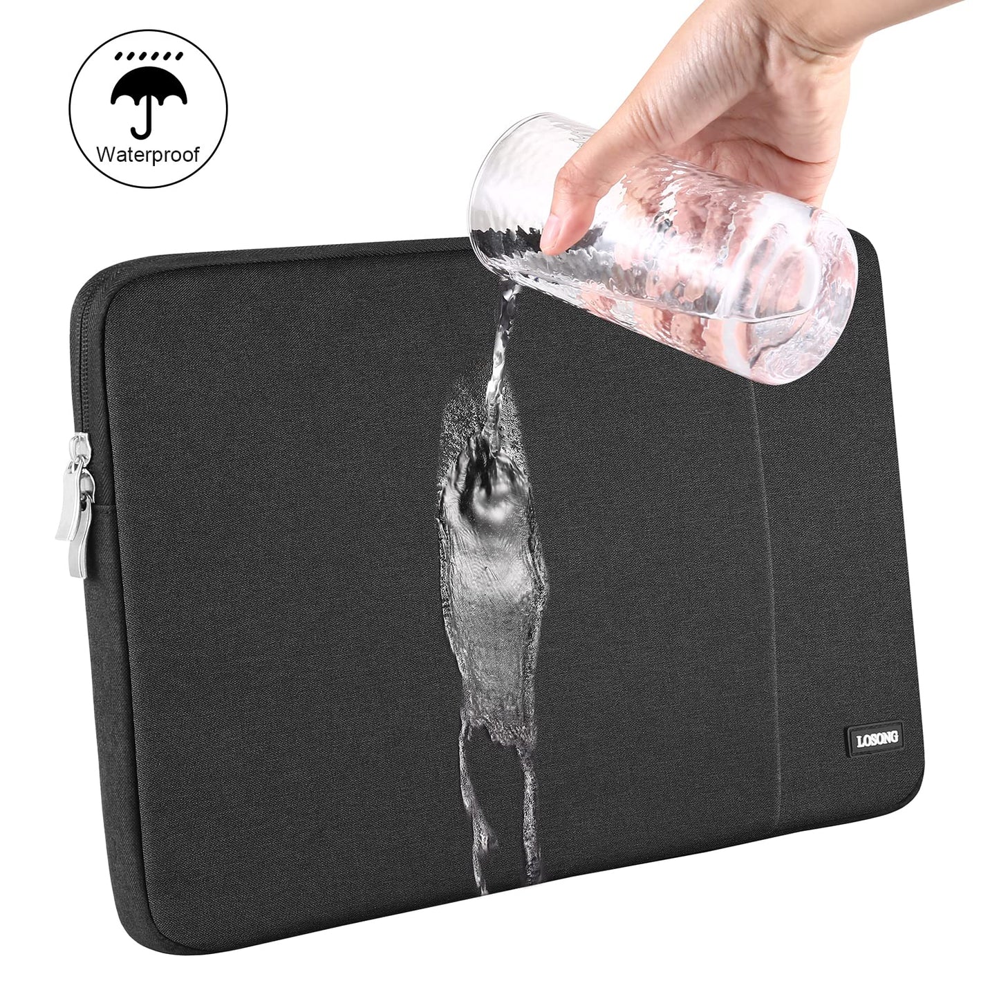 Losong Portable Monitor Case 15.6 Inch, Protective Carrying Sleeve for Most 16.1/15.6 in Monitors, Water Resistant Portable Laptop Display Bag with Accessory Pocket, Size-15.3"x9.8" Black