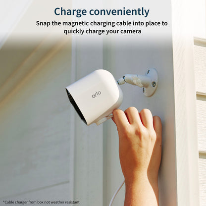 Arlo Pro 5S Spotlight Security Camera 2K HDR | Outdoor | Wireless | Dual-Band Wi-Fi Connects to Strongest Network |12X Zoom, 2-Way Audio, Siren, Color Night Vision,Live Stream(White, 4 Cameras)