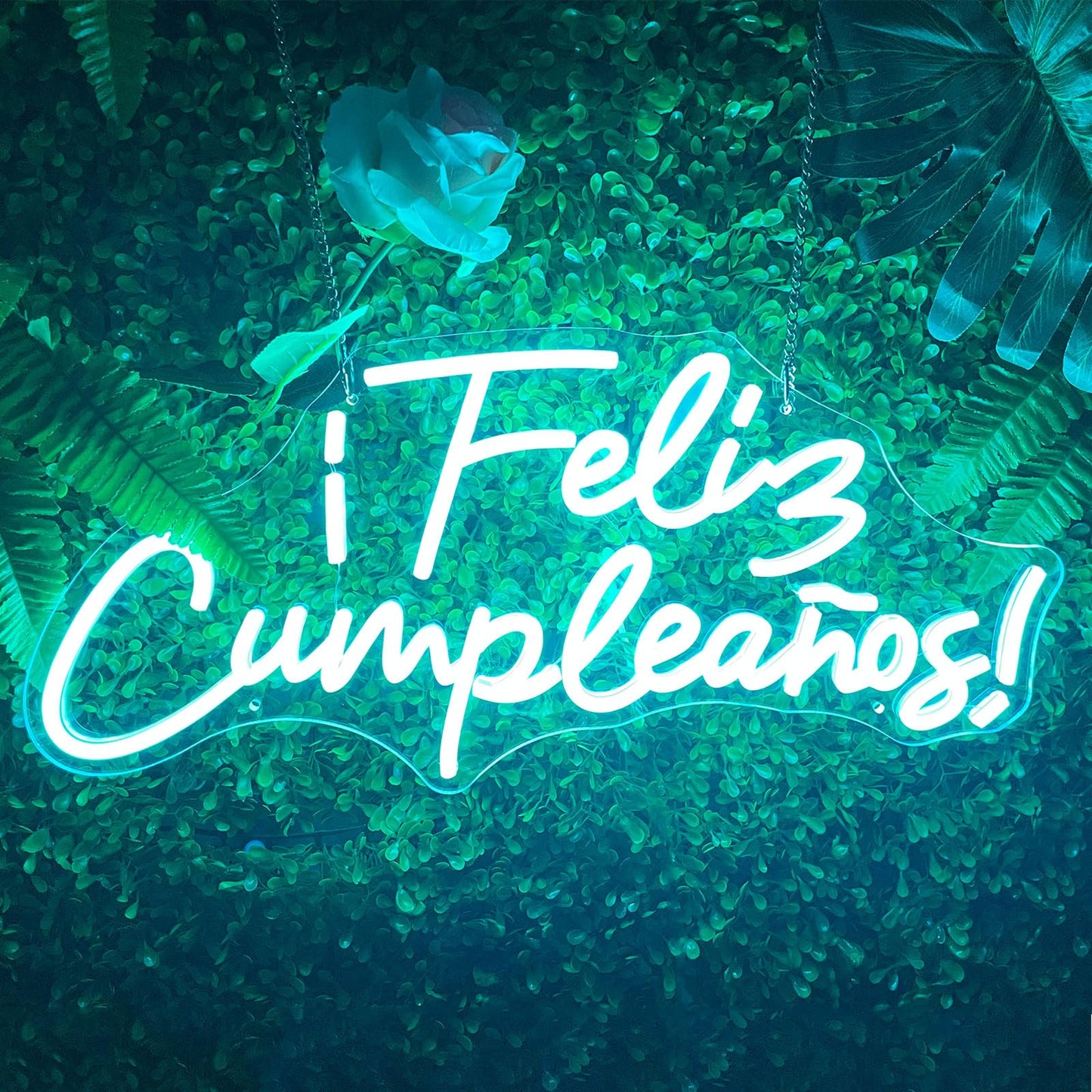 Happy Birthday Neon Sign ¡Feliz CumpleañOs Banner Dimmable Larger Happy Birthday Light Up Sign 20.53"X9.44" With Usb Chain Light Modulator,Happy Birthday Led Sign For Backdrop (Ice blue)