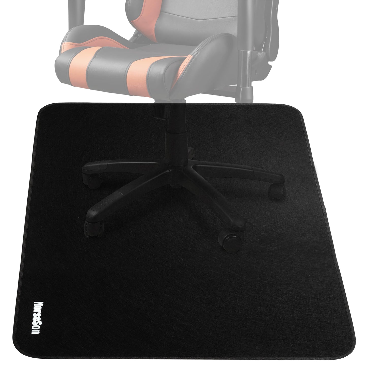 NorseSon Chair Mat for Carpet | Multi-Surface, Anti-Curl Floor Protector for Office Desk Chair or Rolling Gaming Chair Mat | 48" x 36" Black — 3X Thicker Than Standard Floor Mats at 0.25"