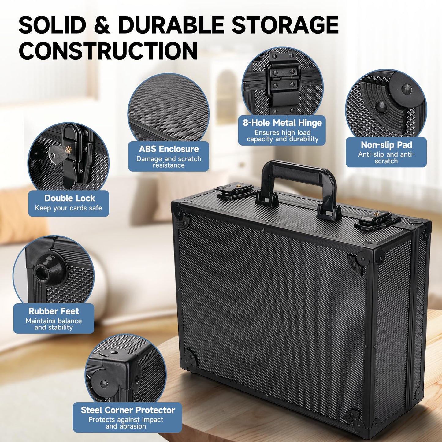 Trading Card Storage Box for 3" X 4" 35pt Toploaders 600+, Sturdy Secure Large Capacity Hard Case with 6 Foam Stoppers, Fits Toploader Magnetic Holders MTG Baseball Sports Card Storage Box Case