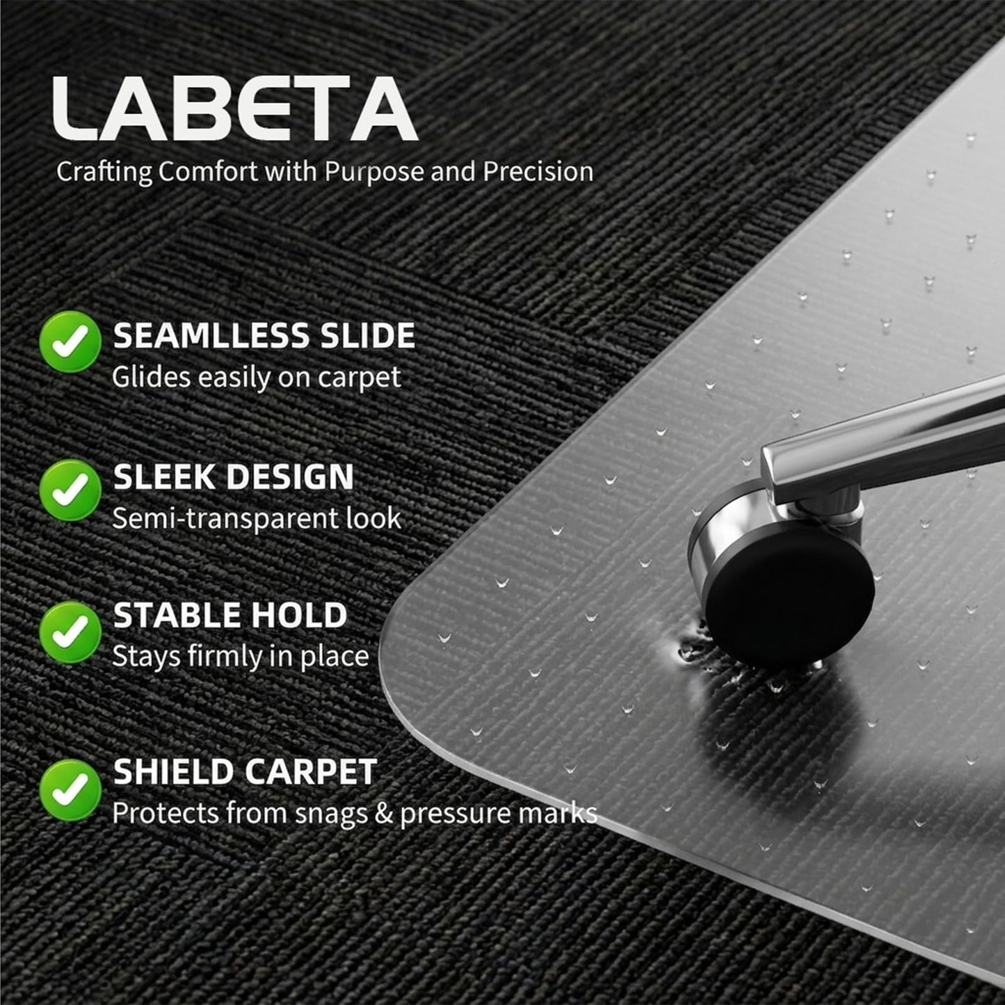 Office Chair Mat for Carpet: 30" x 48" Plastic Heavy Duty Computer Desk Mats for Low Flat and No Pile Carpeted Floor - Clear Rug Pad for Rolling Chairs Office Work Home Gaming Rectangle