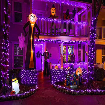 Vivideal 100 LED String Lights Outdoor Waterproof 33ft Purple String Lights Clear Wire with 8 Modes Plug in Purple Christmas Light for Tree Party Christmas Decorations