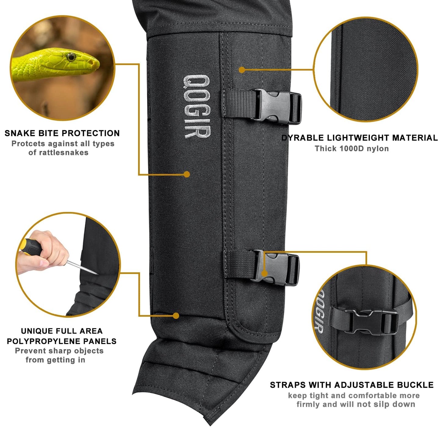 CAMOMAX Snake Chaps: Snake Gaiters for Men Offer Snake Bite Protection from Ankle to Thigh