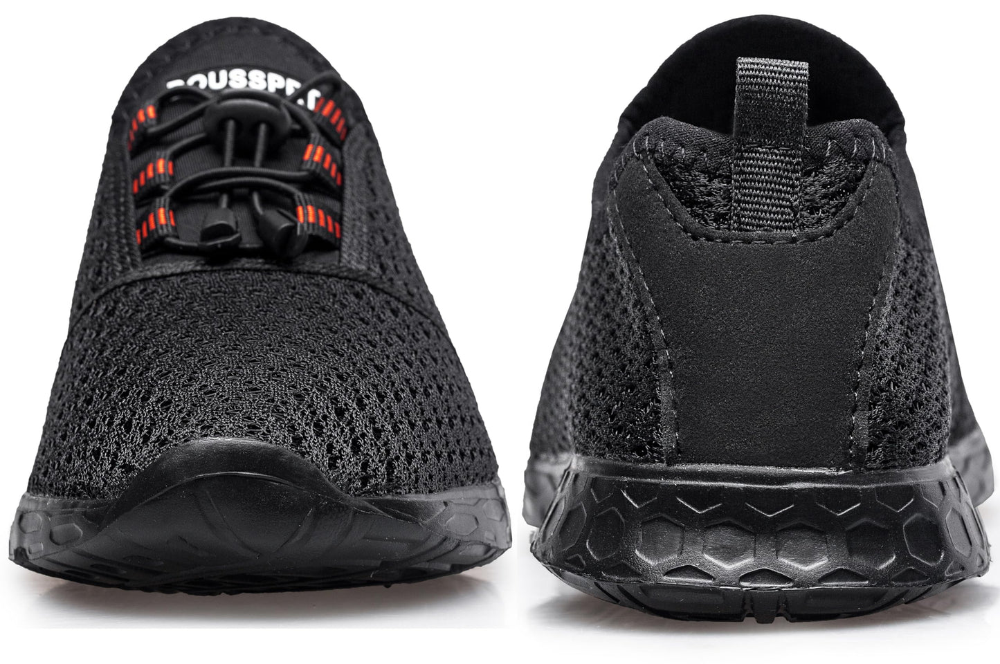DOUSSPRT Men's Water Shoes Quick Drying Sports Aqua Shoes Dark Allblack Size 7