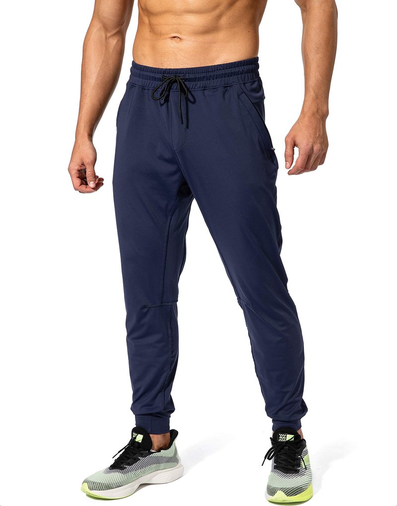 G Gradual Men's Sweatpants with Zipper Pockets Athletic Pants Traning Track Pants Joggers for Men Soccer, Running, Workout(Navy,XS)