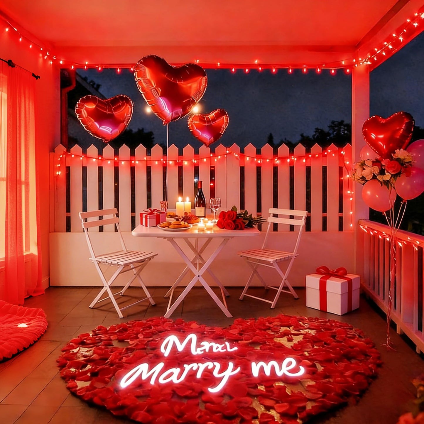 LAMPHOME Red Valentines Day Decor Lights,100 Count 19.6FT Mini Valentine's Lights,Red Christmas String Fairy Lights Outdoor Indoor Plug in for Room Party Wedding Tree Valentines Day Decorations