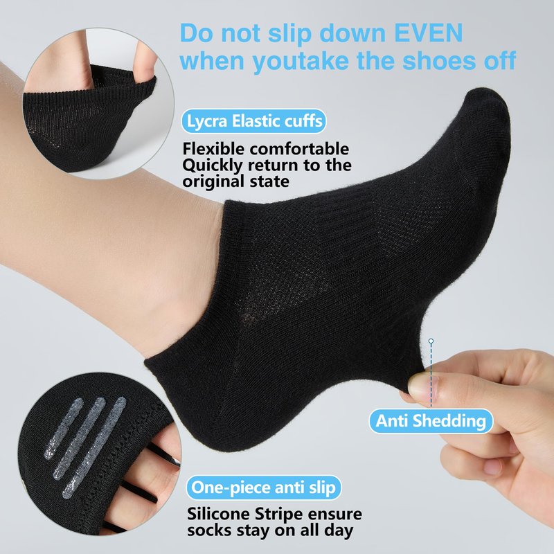 ATBITER No Show Socks Womens Non Slip, 6/12 Pairs Thin Low Cut Invisible Liner Ankle Socks