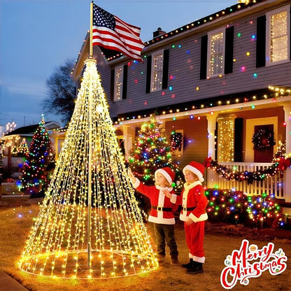 KNONEW 600ft 1500 LED Christmas String Lights Outdoor 8 Lighting Modes & Timer Dimmable Fairy Light Plug in Waterproof for Xmas Roof Yard Tree Wedding Party Holiday Decorations (Warm White)