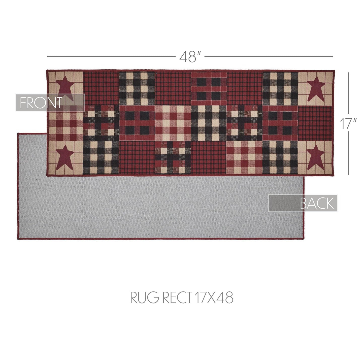 VHC Brands Connell Indoor Rug Rect 17x48, Polyester Area Rug, Accent Rug, Floor Decor, Connell Collection, Rectangle 17x48, Burgundy