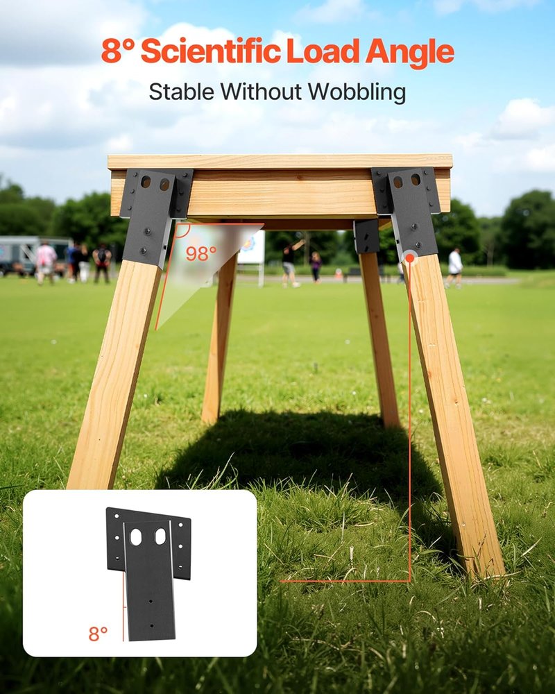 VEVOR Deer Blind Brackets - Heavy-Duty Steel Platform Brackets for Hunting Stands | 3.6x3.6 in, 2204 lbs Capacity, 4 Pcs