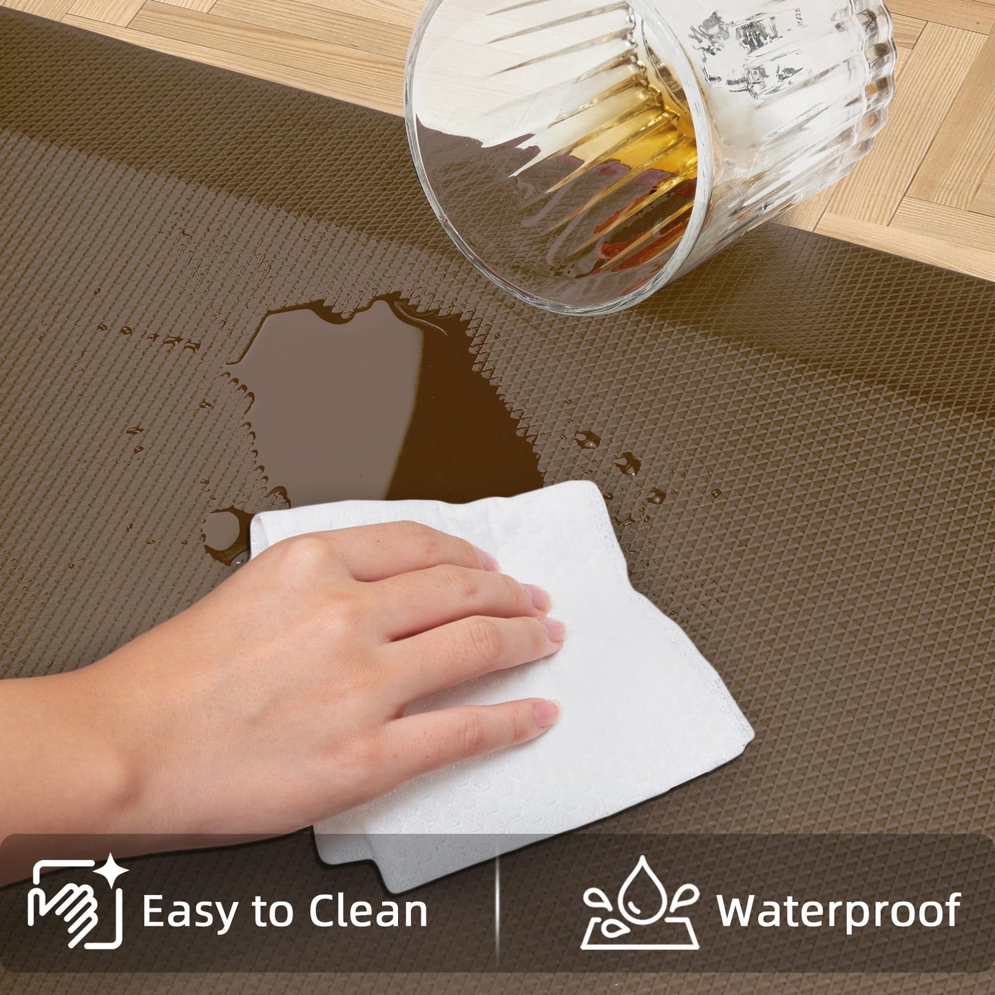 Anti Fatigue Kitchen Mats for Floor, Brown 9/10 Extra Thick Cushioned Standing Desk Mat, Comfort Memory Foam Ergonomic Kitchen Rugs and Mats Non-Slip Waterproof for Office, Kitchen, Sink, 20" x 39"