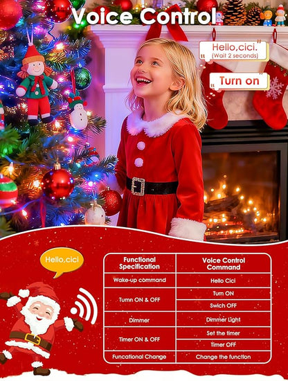 Voice Control Connectable 2PK 164FT 400LED Christmas String Lights Indoor Outdoor with Remote | Smart Twinkle Fairy String Lights 12 Modes & Timer for Xmas Tree Decor (Multicolor)