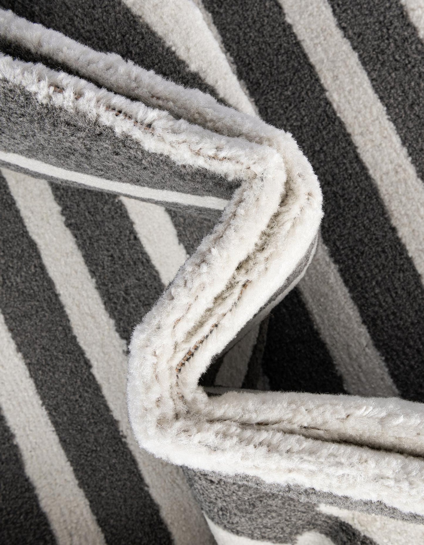 Rugs.com - Oslo Rug – 8 Ft Square Gray Modern Easy-Clean Rug – Geometric Stripe Pattern for Living Rooms, Bedrooms, and Dining Rooms