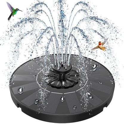 SZMP Solar Fountain 2026 Upgrade, Solar-Powered Bird Bath Fountain with 4 Fixed Rods & 7 Nozzles for Garden, Pond, Pool, and Patio – No Battery Required, Attracts Hummingbirds & Wildlife
