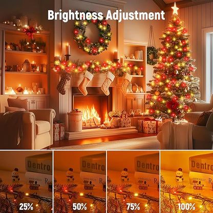 Minetom 328 Ft 1000 LED Christmas Tree Lights Outdoor Indoor String Lights with 8 Modes Waterproof Twinkle Xmas Light with Remote, Plug in Rice Lights for Tree Christmas Decorations, Red & Warm White