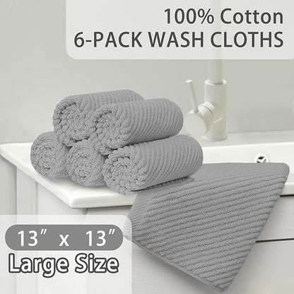 VOOVA & MOVAS Grey Washcloths 6PC