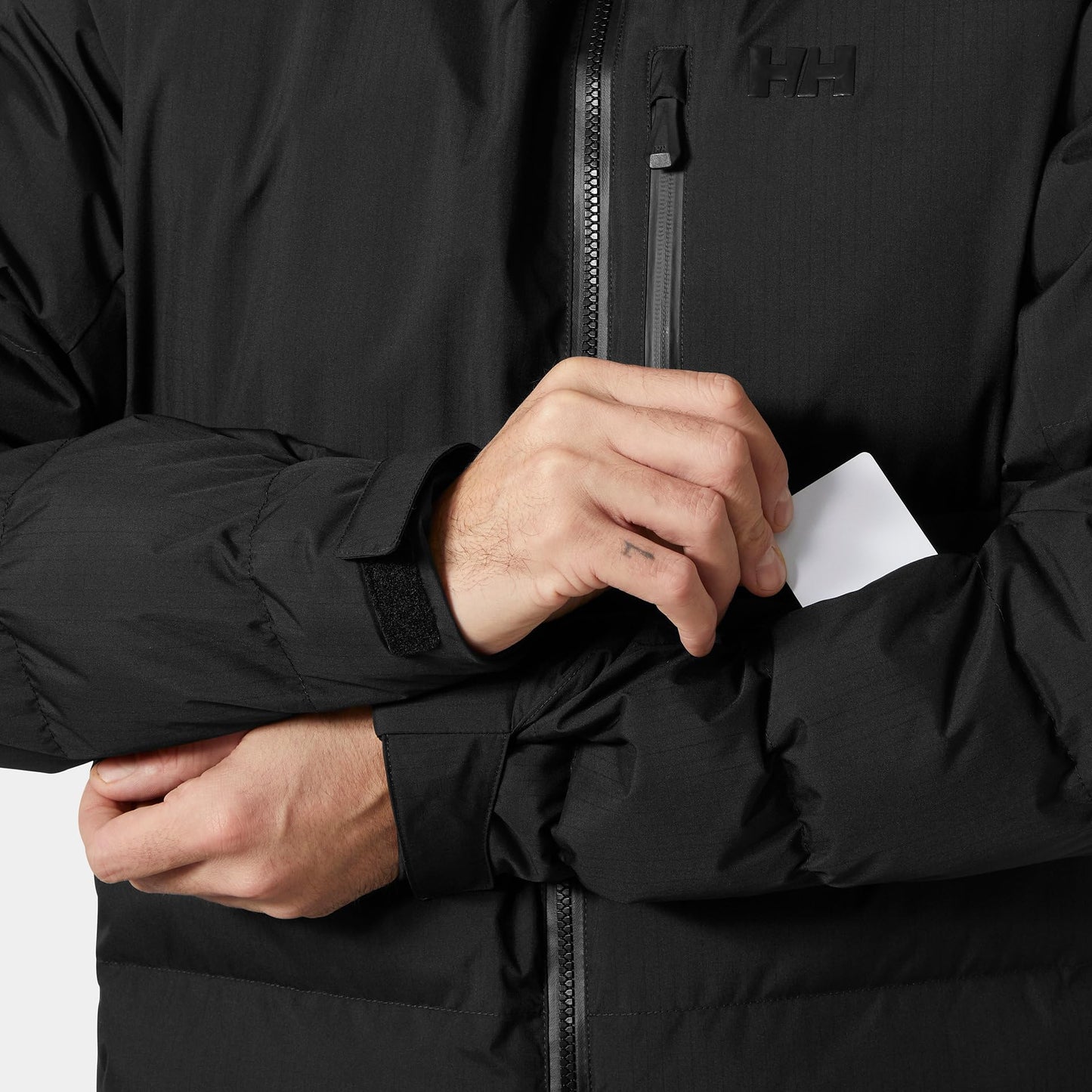 Helly Hansen KVITFJELL Race Puffy Jacket - Men's Warm, Protective, Athletic-Insulated Ski Coat, 990 Black - L
