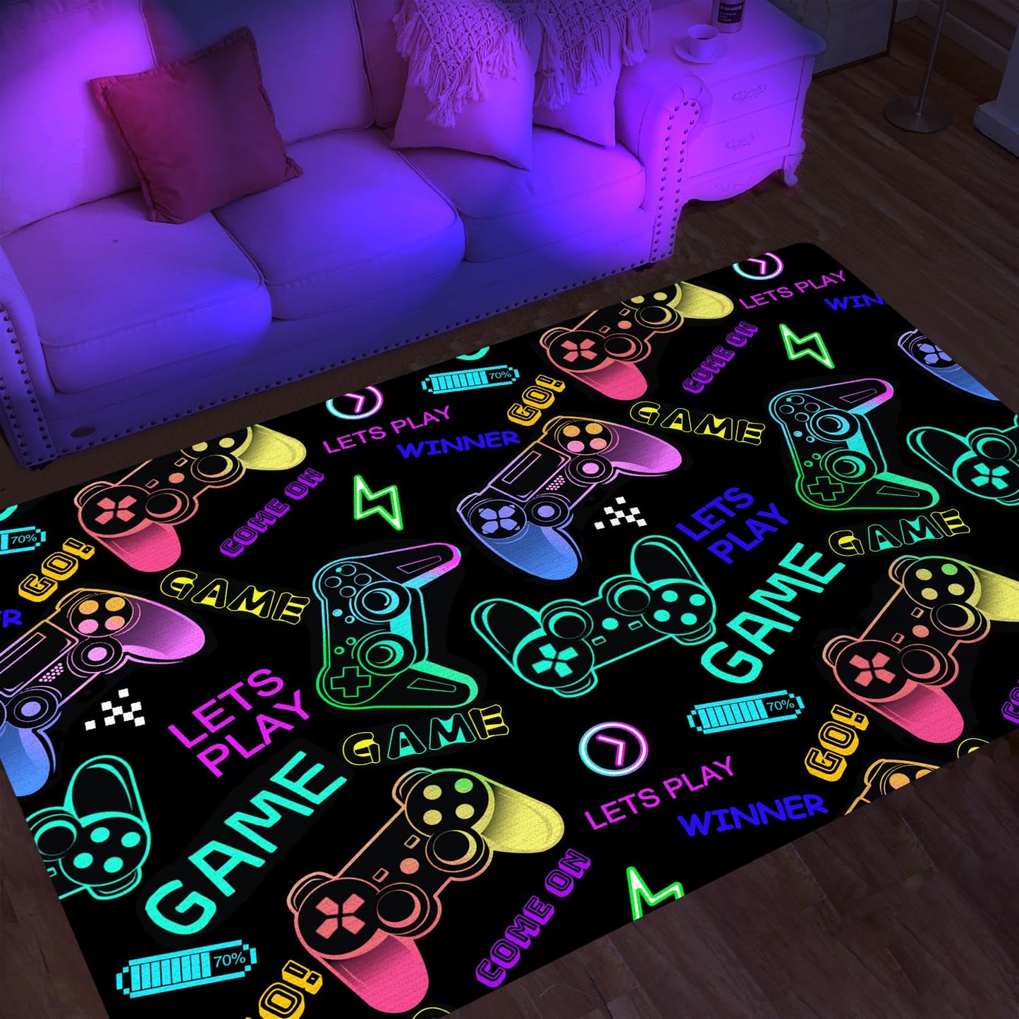 Gaming Area Rugs for Boys Cool Gamer Rugs Teens Large Video Games Carpets for Bedroom Game Console Decorative Floor Mats for Playroom 60" x 39"