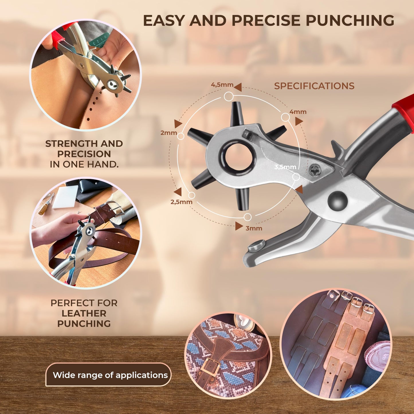 MINUS MUKYS Leather Working Kit Complete Leather Tools Set for Crafts Shoe Repair Kit Belts Includes Hole Puncher for Crafts Sewing Tools Awl Stitching Tool Cutting Mat Ideal for Beginners