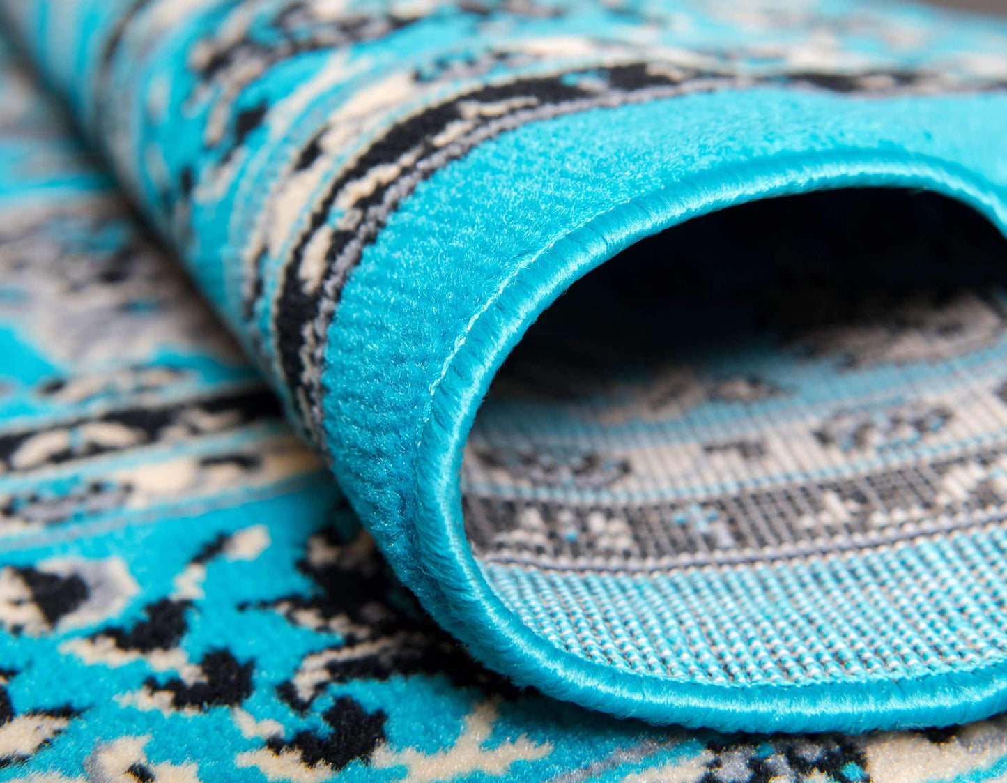 Unique Loom Sialk Hill Collection Area Rug - Washington (4' 1" x 6' 1" Rectangle, Turquoise/ Black)