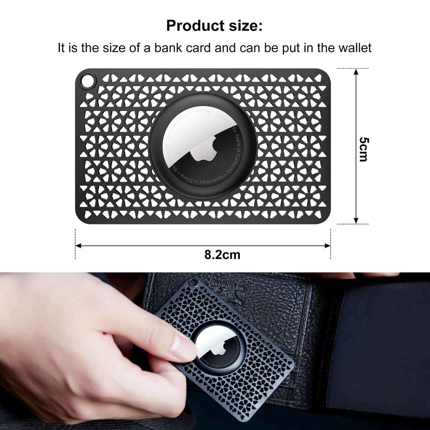 [Ultra Thin] for Airtag Wallet Holder 2 Pack, Airtag Holder, 0.1 inch Thickness, Airtag Wallet Case Slim Thin Card Case for Purse, Handbag, Backpack Wallet, Clutch (Black)