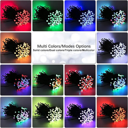 BrizLabs RGB Christmas Lights, 33ft 100 LED Color Changing Orange Purple Halloween String Lights with Remote, Dimmable Mini Light String for Indoor Outdoor Halloween Xmas Mardi Gras Year-Round Decor