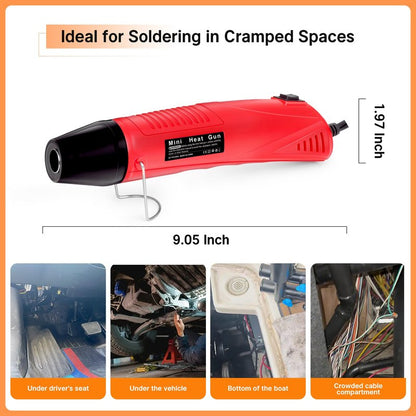 Kuject Mini Heat Shrink Gun Kit, 820PCS Solder Seal Wire Connectors & Heat Shrink Tubing Kit, Waterproof Heat Shrink Wire Connectors Kit with 482~752°F Heat Gun for Marine Automotive Wiring, AWG26-10
