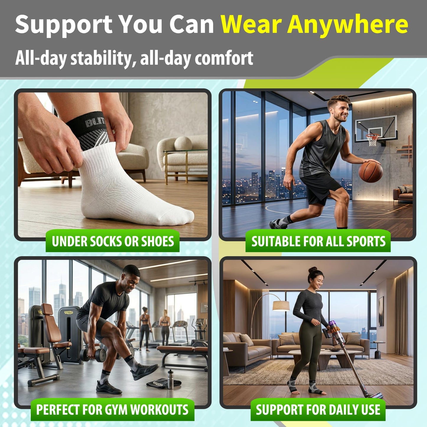 Compression Socks for Plantar Fasciitis, Achilles Tendonitis, Arthritis Relief, Ankle Brace Compression Sleeve with Foot Arch Support, Ankle Wrap for Women, Men, Swelling & Heel Pain Orange L-XL