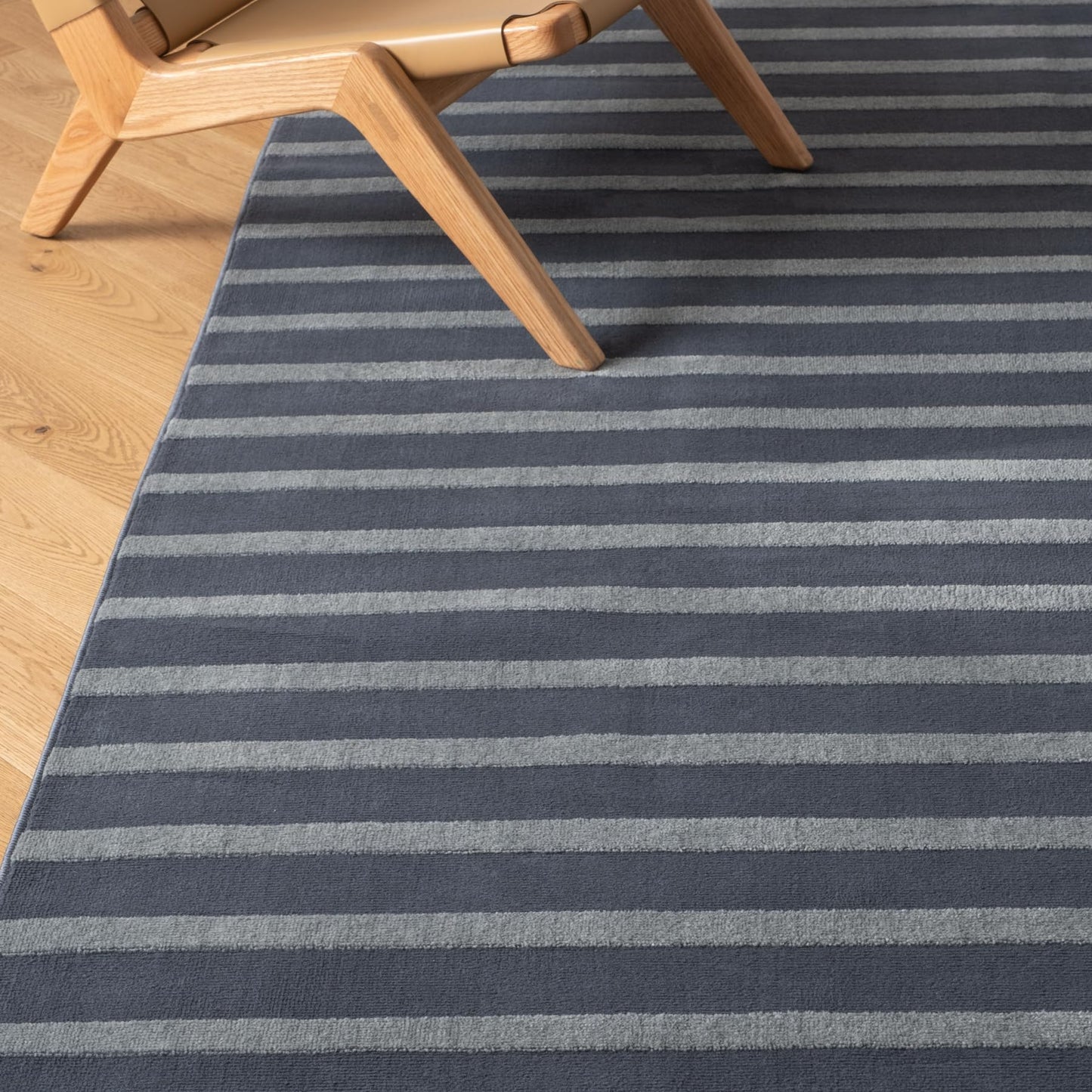 Revival Rugs Staves 7'x9' Area Rugs for Living Room Bedroom Dining Room - Washable, Oeko-TEX Certified, Blue