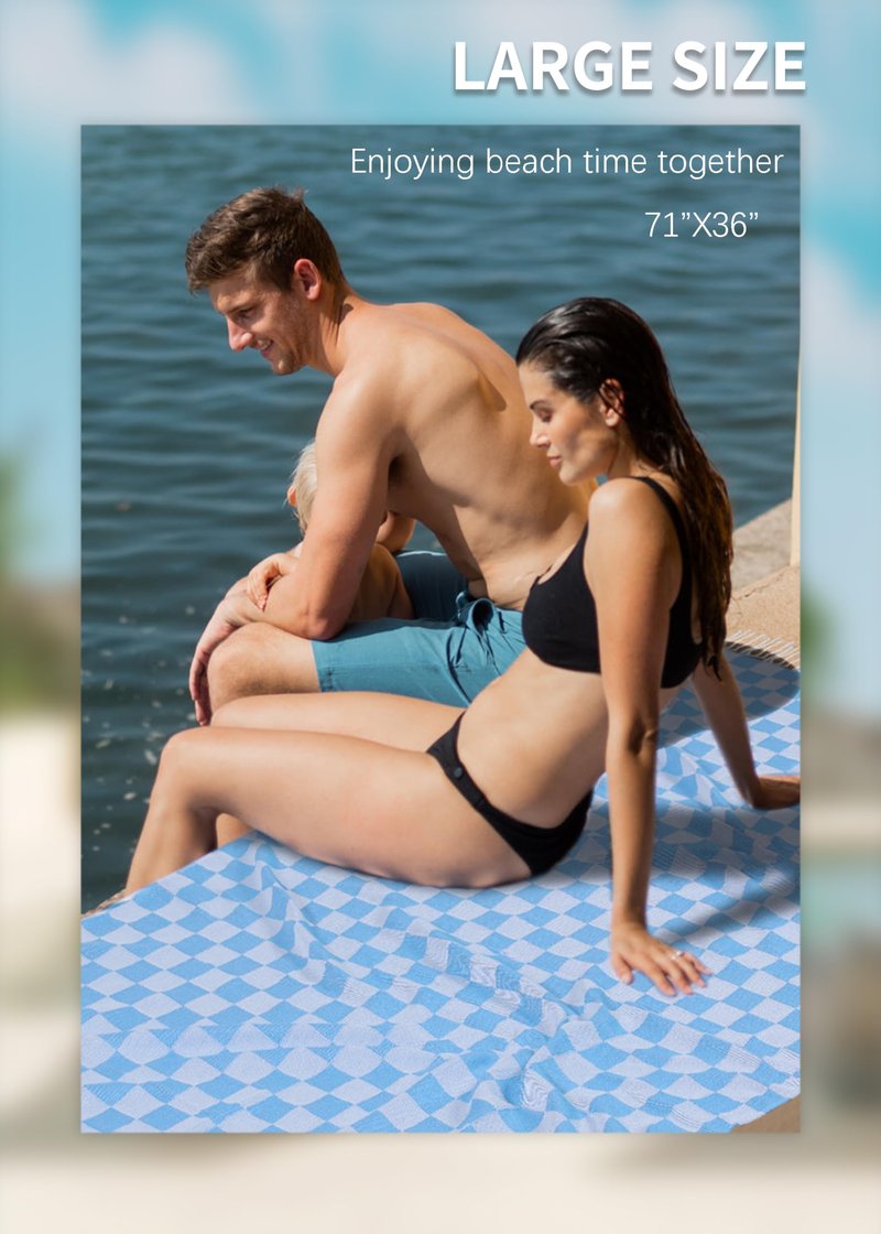 2 Packs Turkish Beach towel Vacation Essentials Blanket Bath Pool Towel Extra Large Sand Free Fast Drying Lightweight Swim Necessities Women Summer Gift Vacation Travel Accessories Thin Sandless