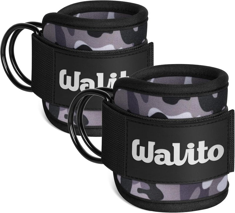 WALITO Gym Ankle Straps - Adjustable Cable Machine Accessories for Glute Kickbacks & Lower Body Workouts | Unisex