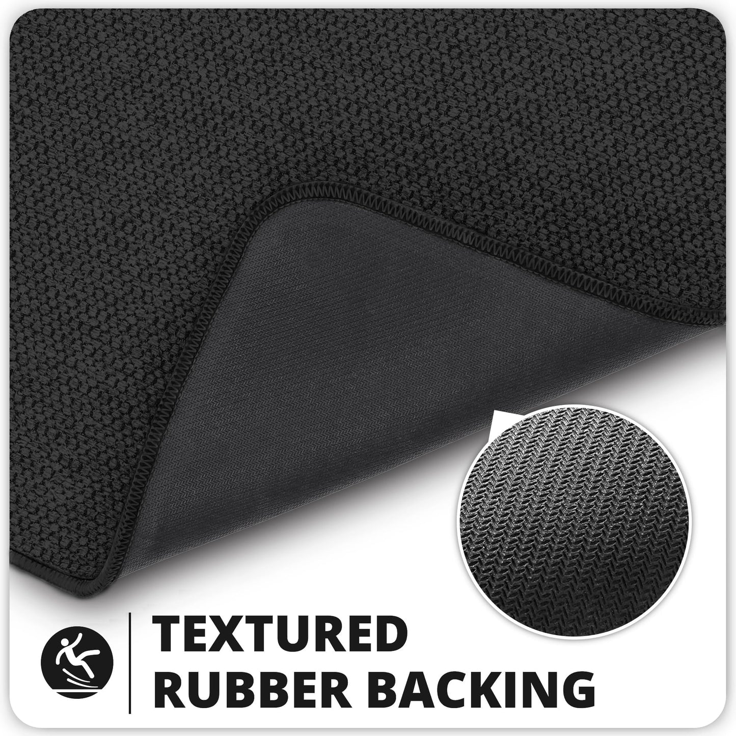 Bosap Toilet Rugs U Shaped Bathroom Rug,Machine Washable Non Slip Quick Dry Super Absorbent Ultra Thin Toilet Mats for Bathroom Toilet.Black,1'8"x2'(20x24inch)