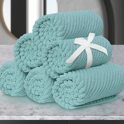 Wash Cloths for Your Face, 6 Pack Large 13"x13"