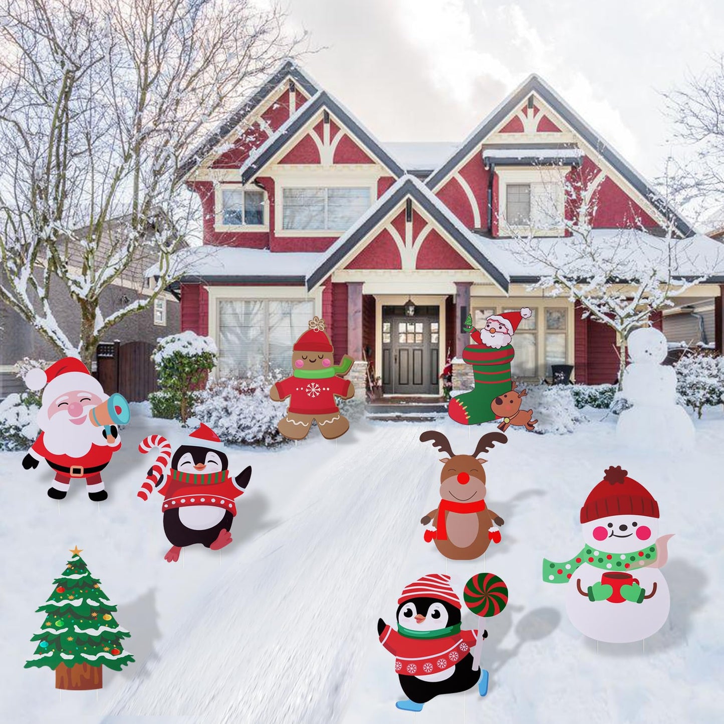 Onory Outdoor Christmas Decorations - 8pcs Large Yard Signs with Stakes for Holiday Party Decor