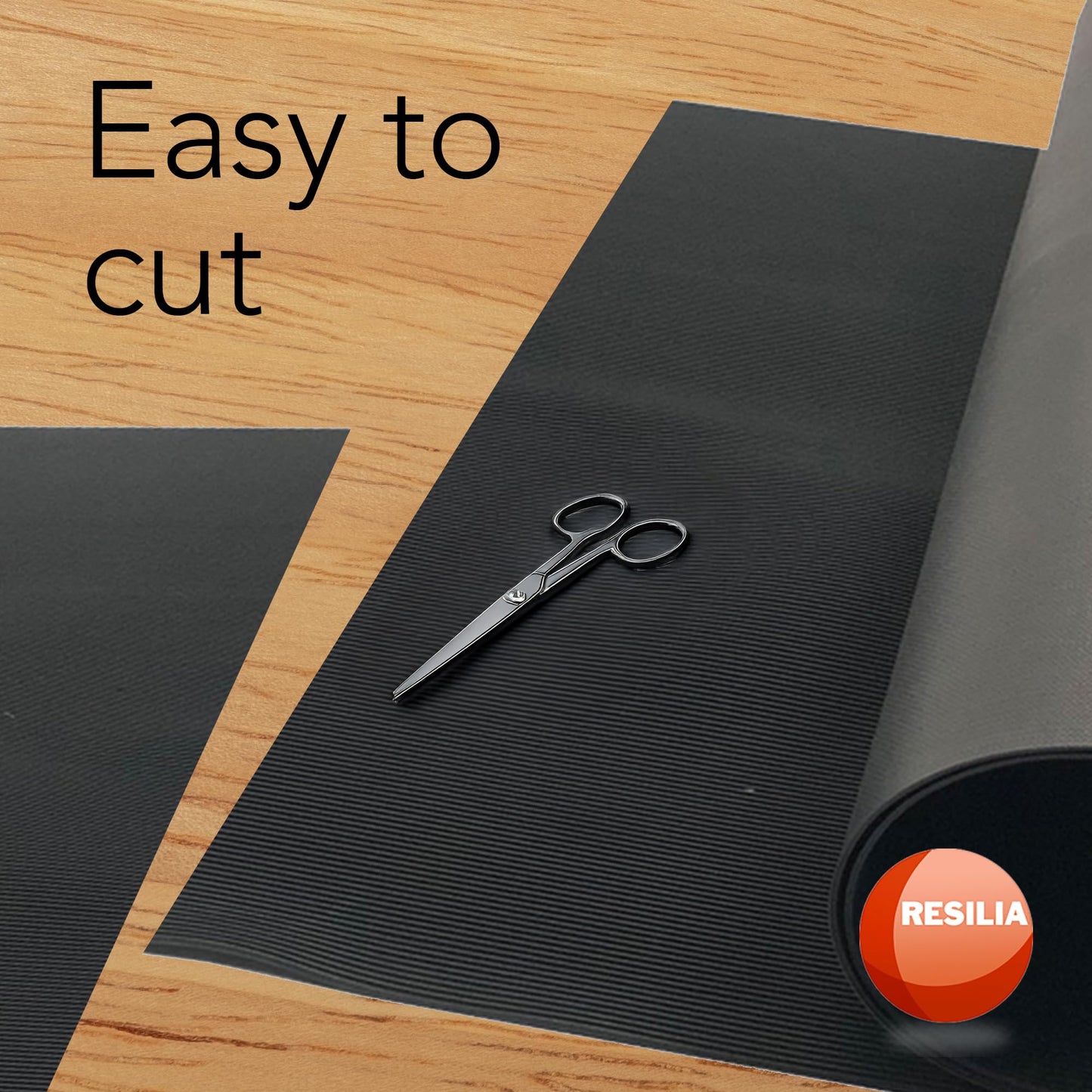 RESILIA Black V-Groove Utility Runner - Waterproof Vinyl Floor/Surface Protector, Heavy Duty Mats, Indoor Hardwood, Hard Floors, Garage, Hallway, Entryway, Kitchen, & Outdoor, 27” x 12’, Made in USA