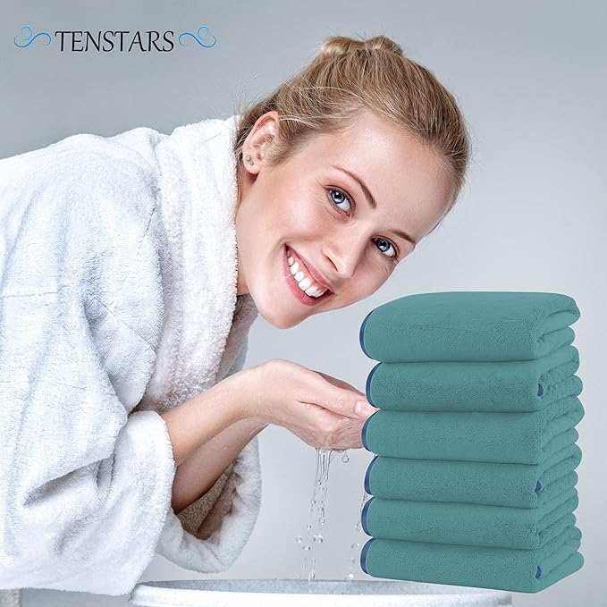 TENSTARS Silk Hemming Hand Towels