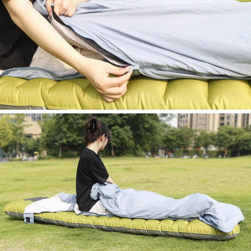 NewDoar Ultralight Backpacking Sleeping Bag - 50-70°F, 1.5lbs, Waterproof & Machine Washable, 2-Way Zipper for Teens,Couples,Women,Men Compact for Hiking/Camping (Blue,Medium)