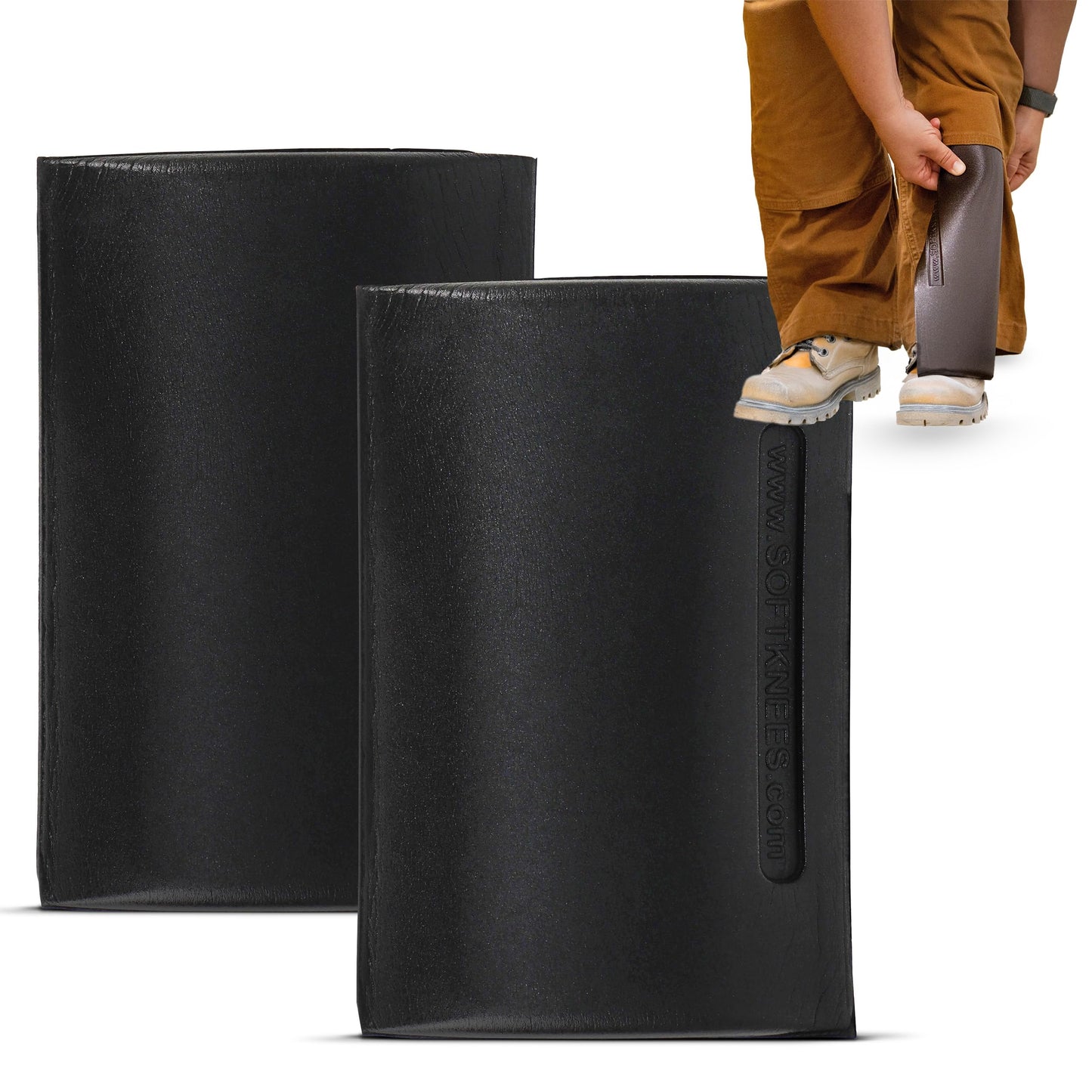 Soft Knees No-Strap Knee Pads, 6” x 9” Knee Pad Inserts for Work Pants with Double Knee Pads for Work & Construction, Knee Savers for Work Pants, Softknees Knee Inserts