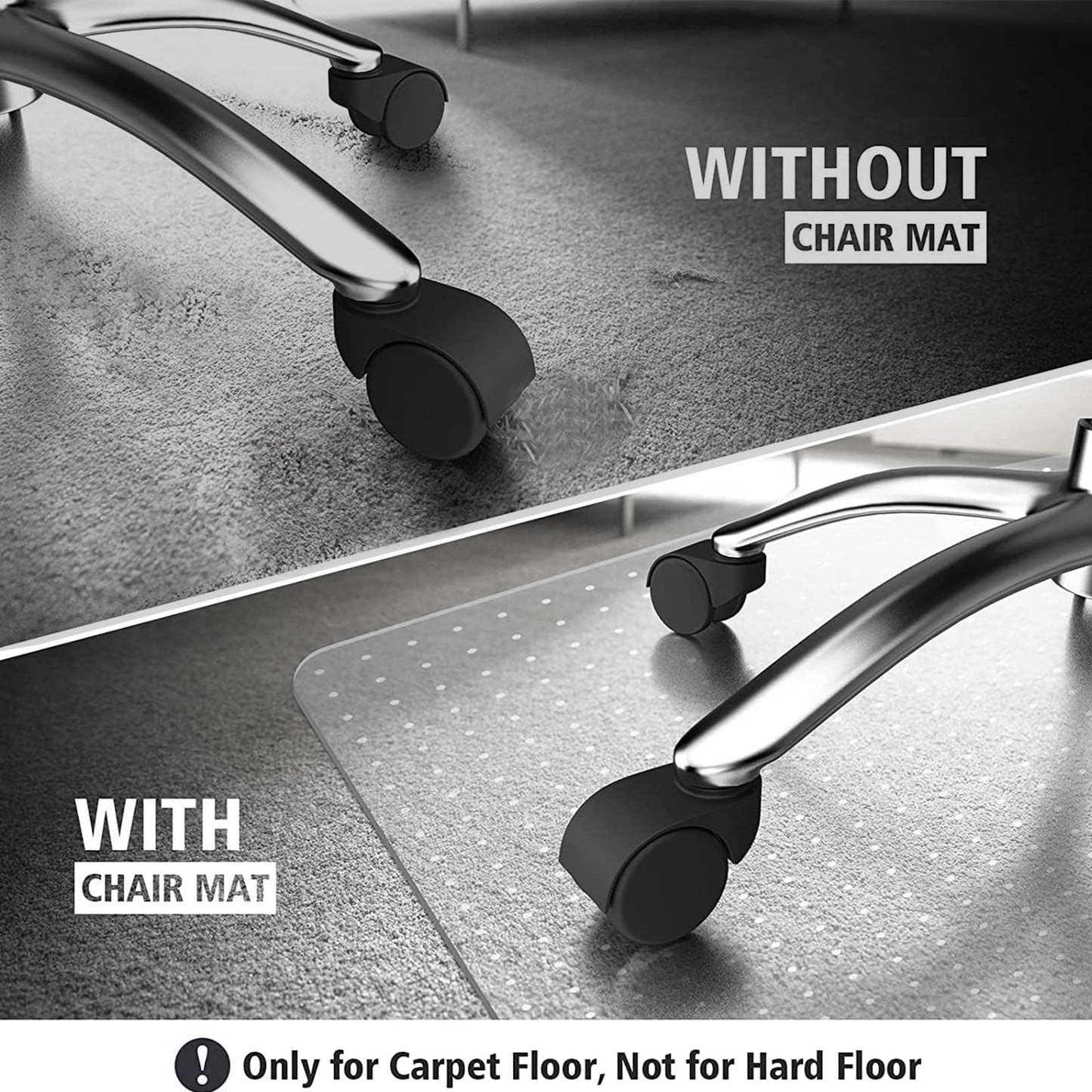 Vivicreate Chair Mat for Carpet 36x48 Inch, Non-Slip Edge with Gripper Studs, Floor Mat for Office Chair, Desk Mat for Chair, for Home Office Chairs on Carpet
