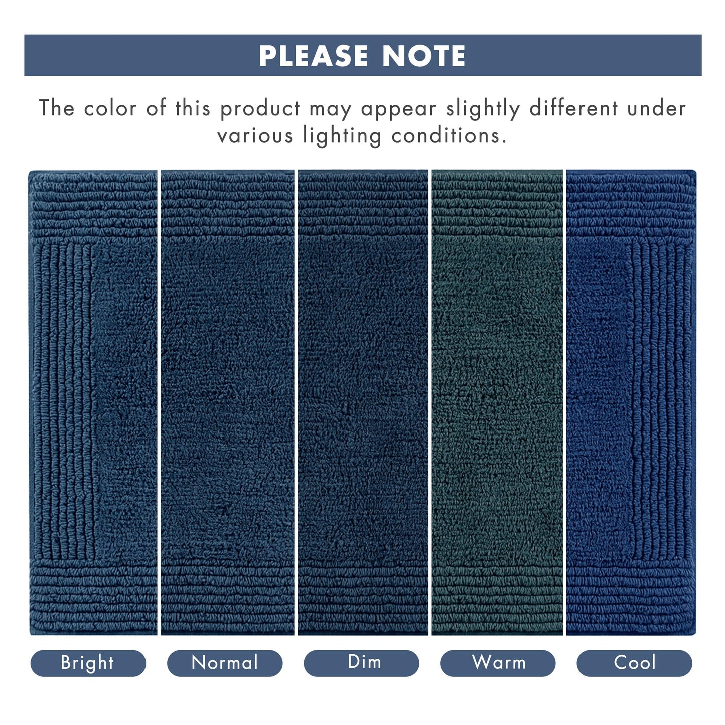 Madison Park Splendor Reversible 100% Cotton Tufted Bathroom Rug-3000 GSM Hotel Quality Luxurious Plush Medium Pile Bath Mat Absorbent, Quick Dry, Shower Room Décor, 17x24 Navy