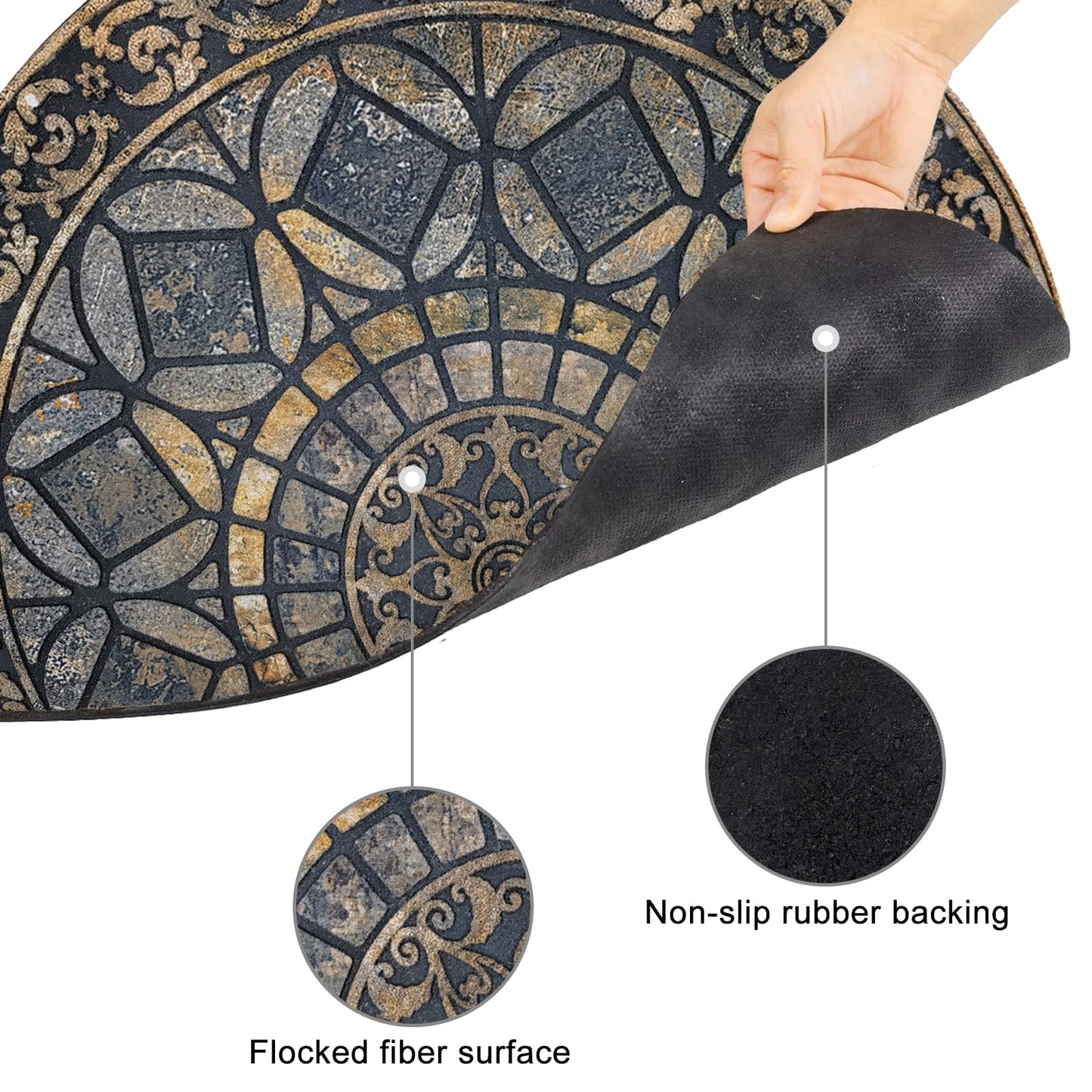 CHICHIC Entrance Door Mat Large 18 x 30 Inch Entry Way Doormat Front Door Rugs Outdoors Heavy Duty Welcome Mat Non Slip Rubber Back Low Profile for Garage, Patio, High Traffic Area, Grey