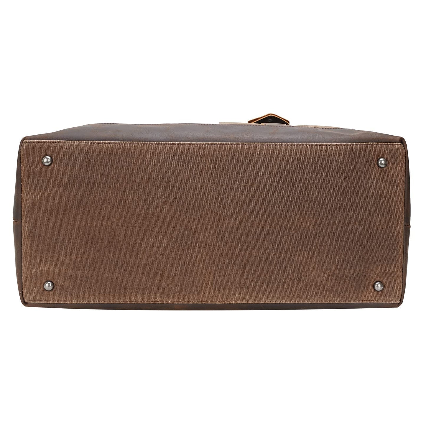 Polare 23” Waterproof Travel Duffel Bag Waxed Canvas Cowhide Leather Trim Luggage for Gym 55L Weekender Overnight Carry on Bag (Brown-23")
