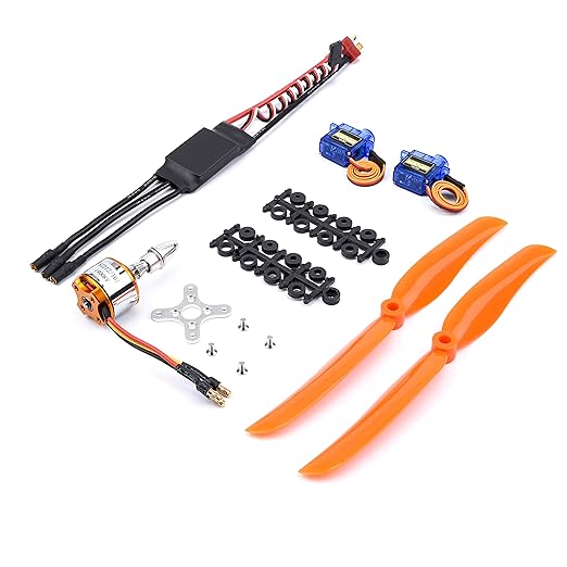 RC A2212 1400KV Brushless Motor+30A ESC+SG90 Servos+8060 Propeller for RC Plane Airplane
