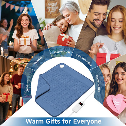 Heating Pad for Back, Large Heating Pads for Body Muscle Pain Cramps Relief, 6 Heat Settings Machine Washable Electric Heating Pad, Birthday Christmas Gifts for Women Mom