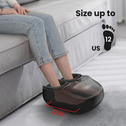 COMFIER Foot Massager with Heat,Kneading,Vibration,Compression,Pause Function,Shiatsu feet Massager for Plantar Fasciitis Neuropathy, Gifts for Him/Her,Remote Control,Size 13