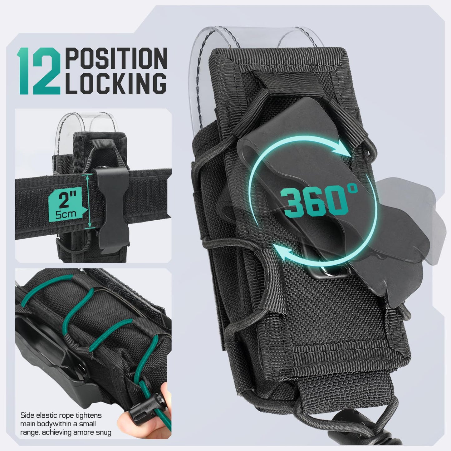 LIVANS Flashlight Holster for Duty Belt,Tactical Flashlight Holder Pouch,Nylon Torch Carry Case Sheath for Police Vest Security Correction Officer Outdoor Camping Accessories,with PVC Transparent Flap