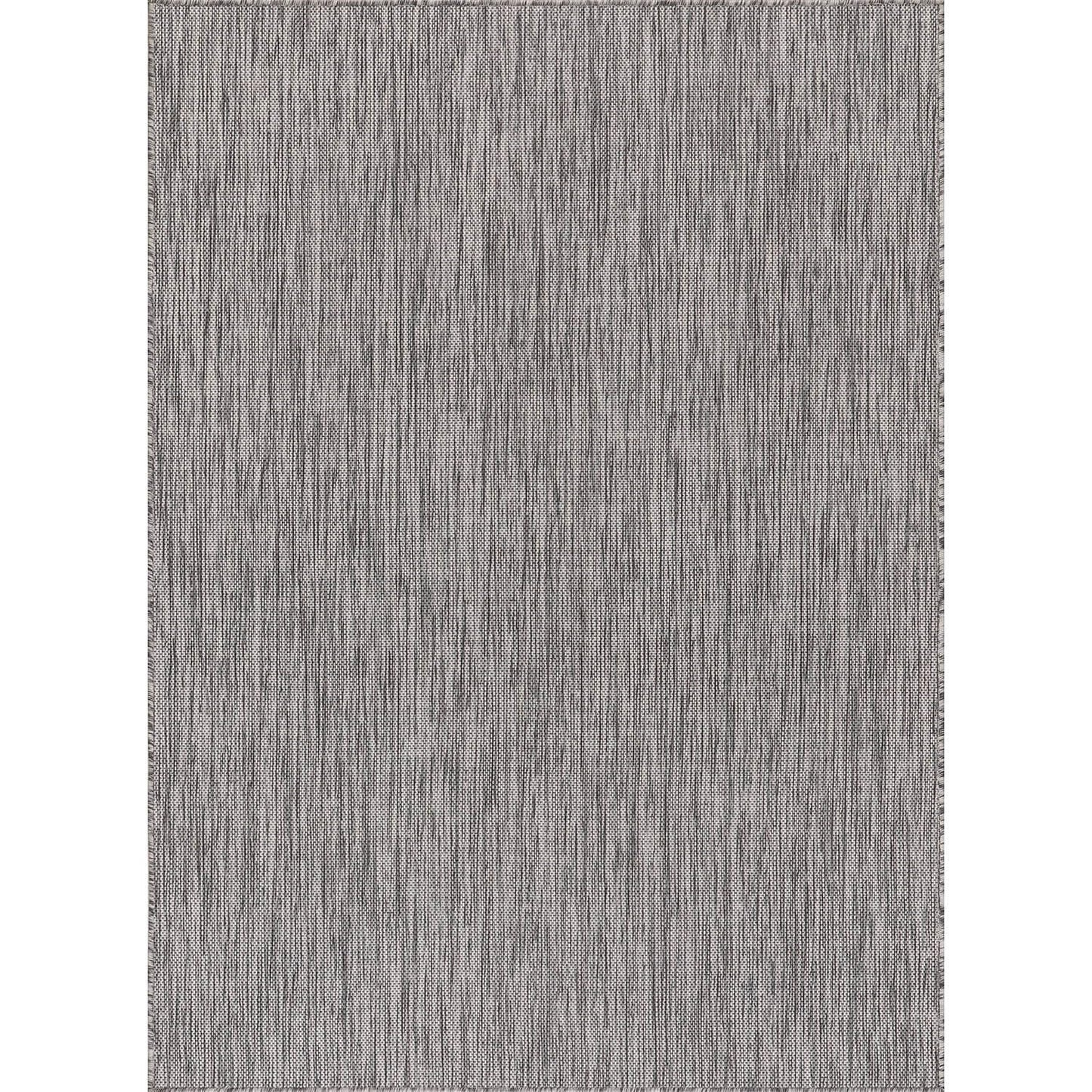 CAMILSON Outdoor Rug 5x7 Modern Area Rugs for Indoor and Outdoor Patios and Porches - Waterproof, Washable, Non-Shedding, Easy-to-Clean Outside Carpet (5 x 7, Solid - Silver Gray)