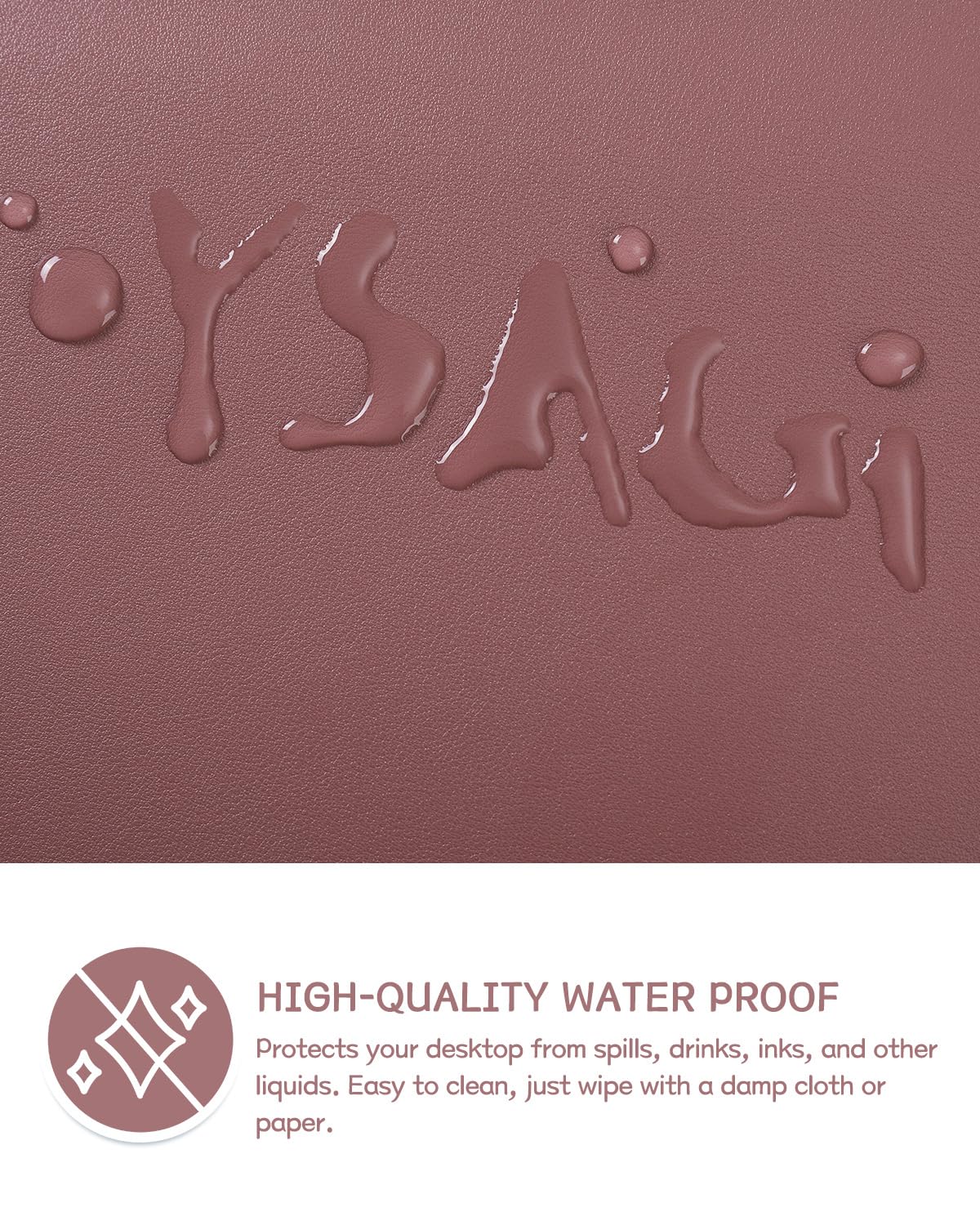 YSAGi Non-Slip Leather Desk Pad Blotter, Waterproof Laptop Computer Desk Keyboard Mat, Table Protector Mat, Large Mouse Pad for Office/Work/Home/Decor(Dark Pink, 31.5" x 15.7")
